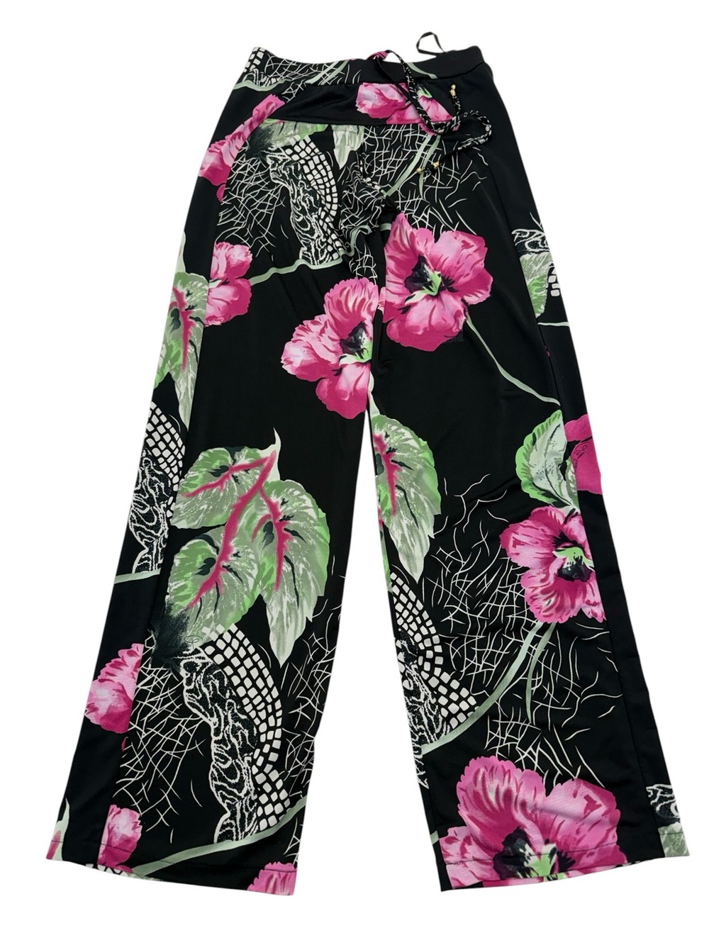 Roberto Cavalli Pants Small Black/Pink